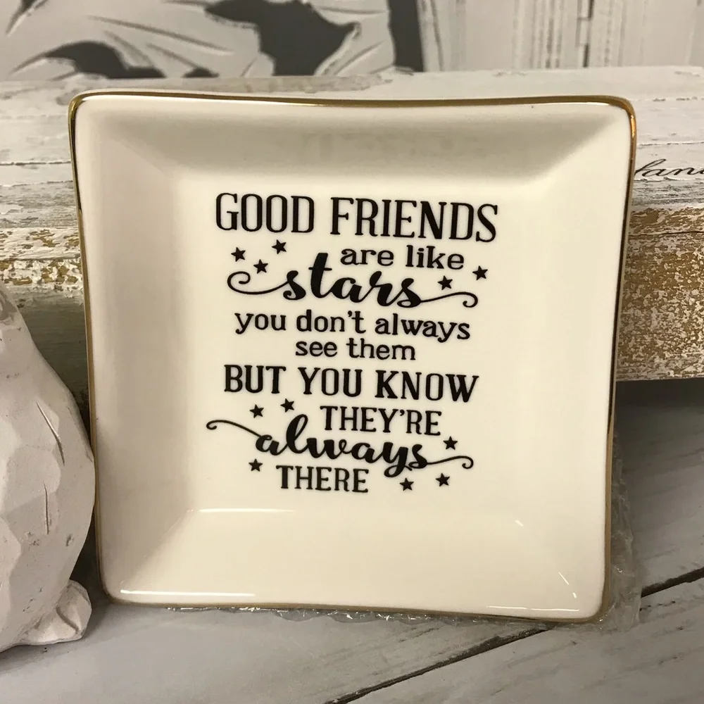 Ceramic Friendship Ring & Jewelry Holder / Trinket Dish, Ivory, Ring Holder